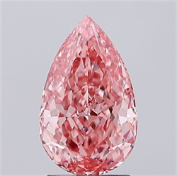 Picture of Lab Grown Diamond 2.09 Carats, Pear with  Cut, Fancy Vivid Pink Color, VS1 Clarity and Certified by IGI