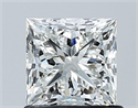 Natural Diamond 1.00 Carats, Princess with  Cut, H Color, VS1 Clarity and Certified by GIA