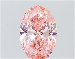Picture of Lab Grown Diamond 3.52 Carats, Oval with  Cut, Fancy Vivid Pink Color, VS2 Clarity and Certified by IGI