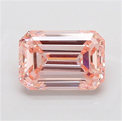 Picture of Lab Grown Diamond 3.90 Carats, Emerald with  Cut, Fancy Intense Pink Color, VS1 Clarity and Certified by IGI