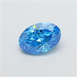 Picture of Lab Grown Diamond 1.50 Carats, Oval with  Cut, Fancy Vivid Blue Color, VS1 Clarity and Certified by IGI