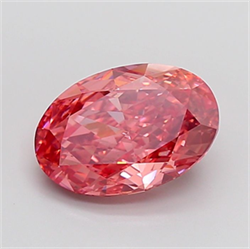 Picture of Lab Grown Diamond 5.03 Carats, Oval with  Cut, Fancy Vivid Pink Color, VS1 Clarity and Certified by IGI