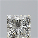 Natural Diamond 0.60 Carats, Princess with  Cut, K Color, VVS1 Clarity and Certified by GIA
