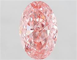Picture of Lab Grown Diamond 2.07 Carats, Oval with  Cut, Fancy Vivid Pink Color, VVS2 Clarity and Certified by IGI