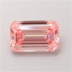 Picture of Lab Grown Diamond 1.35 Carats, Emerald with  Cut, Fancy Intense Pink Color, VVS2 Clarity and Certified by IGI