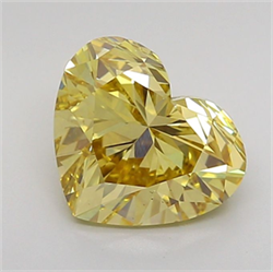 Picture of Lab Grown Diamond 1.94 Carats, Heart with  Cut, Fancy Intense Yellow Color, VS1 Clarity and Certified by IGI