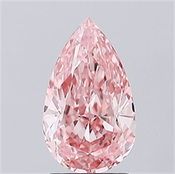 Picture of Lab Grown Diamond 1.89 Carats, Pear with  Cut, Fancy Vivid Pink Color, VVS2 Clarity and Certified by IGI