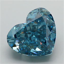 Picture of Lab Grown Diamond 5.19 Carats, Heart with  Cut, Fancy Vivid Blue Color, VVS2 Clarity and Certified by IGI