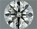 Natural Diamond 0.90 Carats, Round with Excellent Cut, L Color, SI1 Clarity and Certified by IGI
