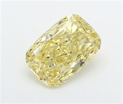 Picture of Lab Grown Diamond 1.58 Carats, CUSHION MODIFIED with  Cut, Fancy Yellow Color, VS1 Clarity and Certified by IGI