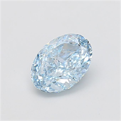 Picture of Lab Grown Diamond 1.42 Carats, Oval with  Cut, Fancy Vivid Blue Color, VVS1 Clarity and Certified by IGI
