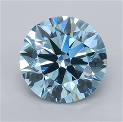 Picture of Lab Grown Diamond 1.47 Carats, Round with Ideal Cut, Fancy Vivid Blue Color, VVS1 Clarity and Certified by IGI