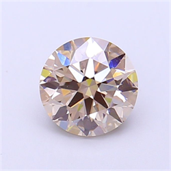 Picture of Lab Grown Diamond 1.30 Carats, Round with Ideal Cut, Fancy Light Brown Color, VS1 Clarity and Certified by IGI