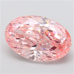 Picture of Lab Grown Diamond 7.04 Carats, Oval with  Cut, Fancy Vivid Pink Color, VS2 Clarity and Certified by IGI
