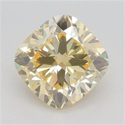Picture of Lab Grown Diamond 1.58 Carats, Cushion with  Cut, Fancy Vivid Yellow Color, VVS2 Clarity and Certified by IGI
