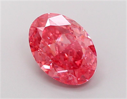 Picture of Lab Grown Diamond 2.08 Carats, Oval with  Cut, Fancy Vivid Pink Color, VVS2 Clarity and Certified by IGI