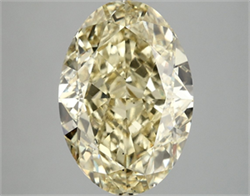 Picture of Lab Grown Diamond 6.06 Carats, Oval with  Cut, Fancy Vivid Yellow Color, VS2 Clarity and Certified by IGI