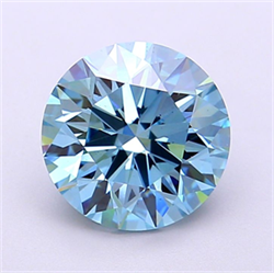 Picture of Lab Grown Diamond 2.49 Carats, Round with Ideal Cut, Fancy Vivid Blue Color, VS2 Clarity and Certified by IGI