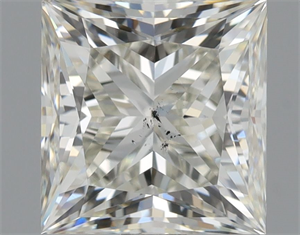Picture of Natural Diamond 1.70 Carats, Princess with  Cut, J Color, SI2 Clarity and Certified by GIA