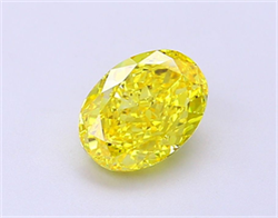 Picture of Lab Grown Diamond 1.50 Carats, Oval with  Cut, Fancy Vivid Yellow Color, VVS2 Clarity and Certified by IGI