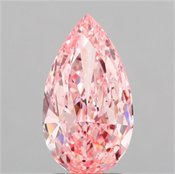 Picture of Lab Grown Diamond 2.53 Carats, Pear with  Cut, Fancy Vivid Pink Color, VS2 Clarity and Certified by IGI