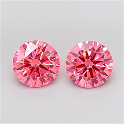 Picture of Lab Grown Diamond 2.50 Carats, Round with Ideal Cut, Fancy Vivid Pink Color, VS1 Clarity and Certified by IGI