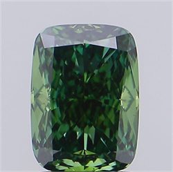 Picture of Lab Grown Diamond 2.18 Carats, CUSHION MODIFIED with  Cut, Fancy Vivid Green Color, VS1 Clarity and Certified by IGI