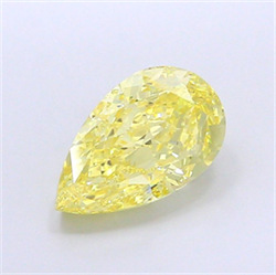 Picture of Lab Grown Diamond 4.01 Carats, Pear with  Cut, Fancy Yellow Color, VVS2 Clarity and Certified by IGI