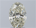 Natural Diamond 1.51 Carats, Oval with  Cut, K Color, SI2 Clarity and Certified by HRD