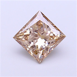 Picture of Lab Grown Diamond 1.20 Carats, Princess with  Cut, Fancy Light Brown Color, VVS2 Clarity and Certified by IGI
