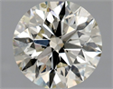 Natural Diamond 1.38 Carats, Round with Excellent Cut, K Color, SI2 Clarity and Certified by HRD