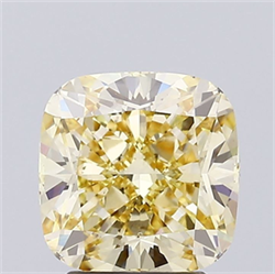 Picture of Lab Grown Diamond 3.01 Carats, Cushion with  Cut, Fancy Intense Yellow Color, VS1 Clarity and Certified by IGI