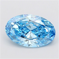 Picture of Lab Grown Diamond 3.51 Carats, Oval with  Cut, Fancy Vivid Blue Color, VVS2 Clarity and Certified by IGI