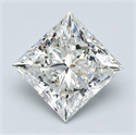 Natural Diamond 2.01 Carats, Princess with  Cut, I Color, VS1 Clarity and Certified by GIA