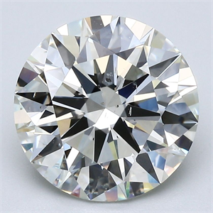 Picture of Natural Diamond 4.03 Carats, Round with Excellent Cut, L Color, SI2 Clarity and Certified by GIA