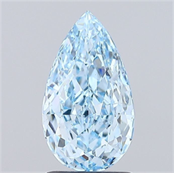 Picture of Lab Grown Diamond 1.68 Carats, Pear with  Cut, Fancy Vivid Blue Color, VS2 Clarity and Certified by IGI