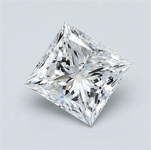 Picture of Natural Diamond 0.90 Carats, Princess with  Cut, E Color, VS2 Clarity and Certified by GIA