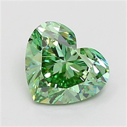 Picture of Lab Grown Diamond 2.09 Carats, Heart with  Cut, Fancy Vivid Green Color, VS1 Clarity and Certified by IGI