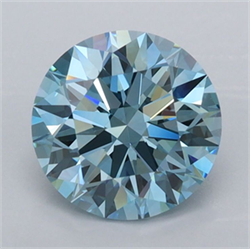 Picture of Lab Grown Diamond 1.67 Carats, Round with Ideal Cut, Fancy Vivid Blue Color, VVS1 Clarity and Certified by IGI