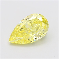 Picture of Lab Grown Diamond 1.51 Carats, Pear with  Cut, Fancy Intense Yellow Color, VS1 Clarity and Certified by IGI