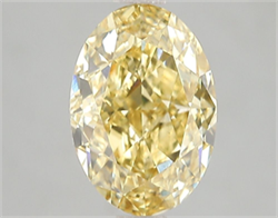 Picture of Lab Grown Diamond 3.10 Carats, Oval with  Cut, Fancy Vivid Yellow Color, VS2 Clarity and Certified by IGI