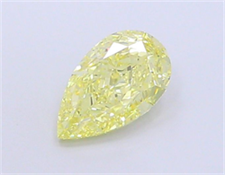 Picture of Lab Grown Diamond 2.46 Carats, Pear with  Cut, Fancy Intense Yellow Color, VS1 Clarity and Certified by IGI