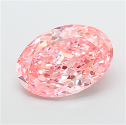 Picture of Lab Grown Diamond 4.66 Carats, Oval with  Cut, Fancy Vivid Pink Color, VS1 Clarity and Certified by IGI