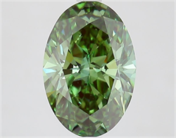 Picture of Lab Grown Diamond 2.62 Carats, Oval with  Cut, Fancy Vivid Green Color, VVS2 Clarity and Certified by IGI