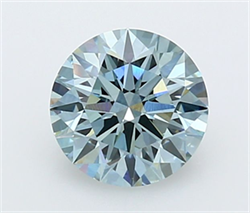 Picture of Lab Grown Diamond 1.52 Carats, Round with Ideal Cut, Fancy Vivid Blue Color, VVS2 Clarity and Certified by IGI