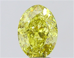 Picture of Lab Grown Diamond 3.01 Carats, Oval with  Cut, Fancy Intense Yellow Color, VVS2 Clarity and Certified by IGI