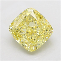 Picture of Lab Grown Diamond 2.52 Carats, CUSHION MODIFIED with  Cut, Fancy Intense Yellow Color, VS2 Clarity and Certified by IGI