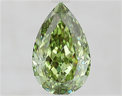 Picture of Lab Grown Diamond 2.06 Carats, Pear with  Cut, Fancy Vivid Green Color, VS1 Clarity and Certified by IGI