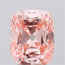 Picture of Lab Grown Diamond 3.00 Carats, Cushion with  Cut, Fancy Vivid Pink Color, VS1 Clarity and Certified by IGI
