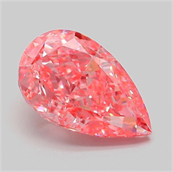 Picture of Lab Grown Diamond 3.09 Carats, Pear with  Cut, Fancy Vivid Pink Color, VVS2 Clarity and Certified by IGI